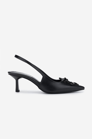  Valmenti Kadın Vegan Siyah Topuklu Ayakkabı