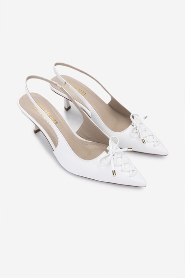  Valmenti Kadın Vegan Beyaz Topuklu Ayakkabı