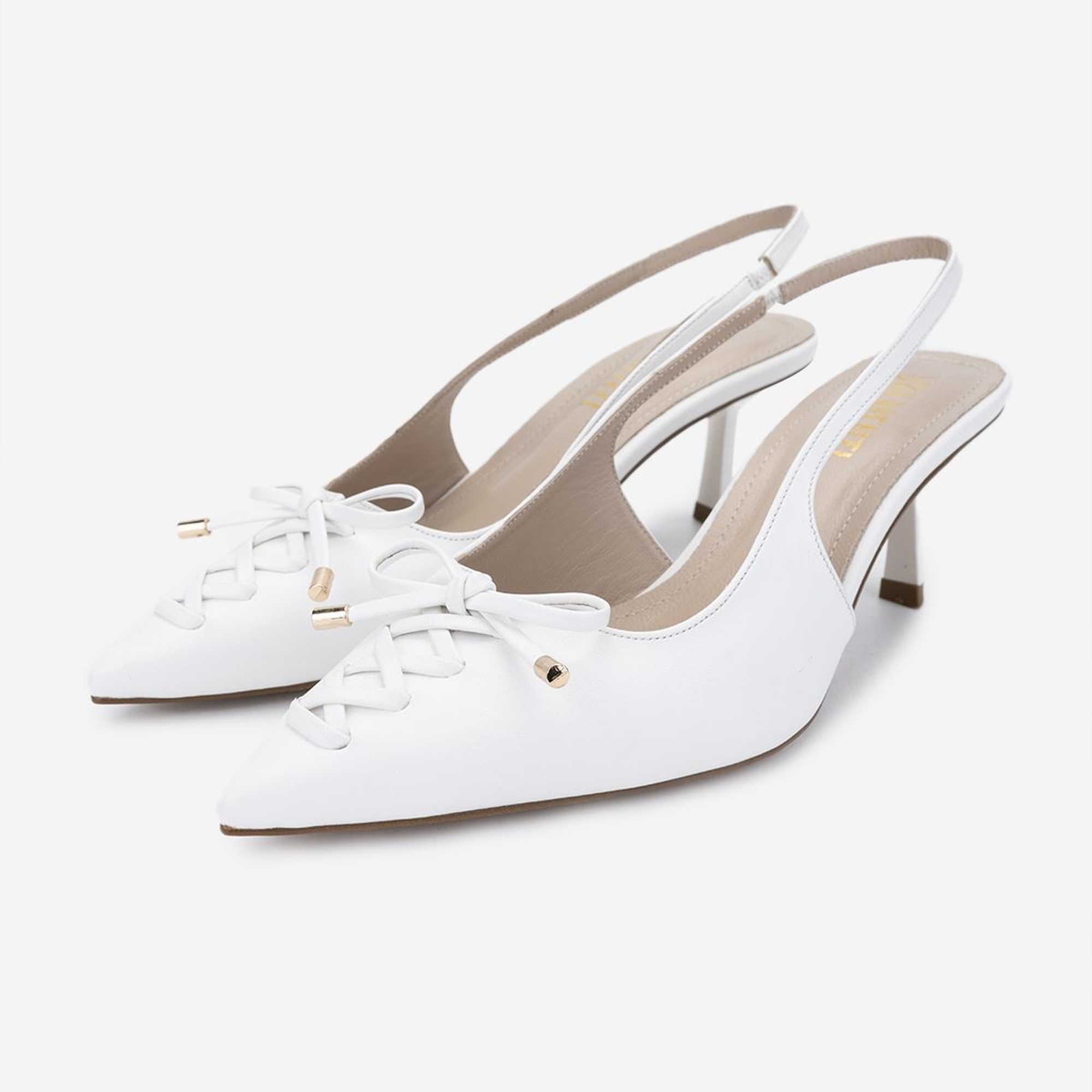 Valmenti Kadın Vegan Beyaz Topuklu Ayakkabı