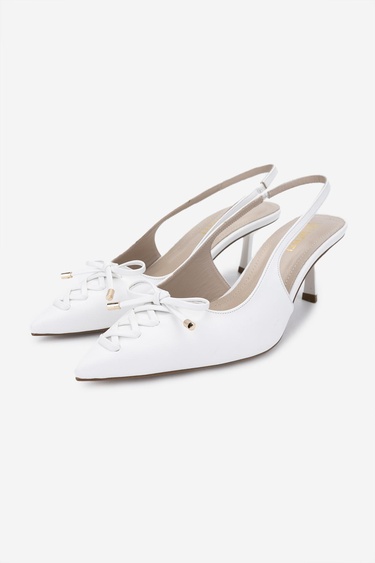  Valmenti Kadın Vegan Beyaz Topuklu Ayakkabı