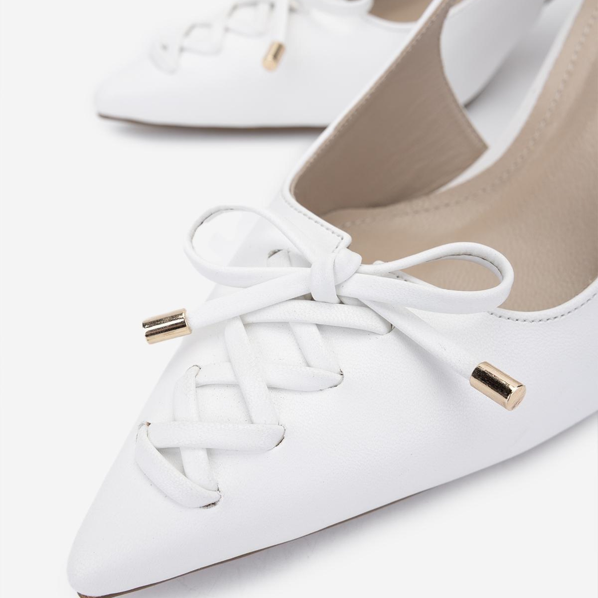 Valmenti Kadın Vegan Beyaz Topuklu Ayakkabı