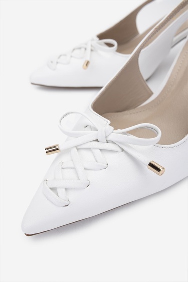  Valmenti Kadın Vegan Beyaz Topuklu Ayakkabı