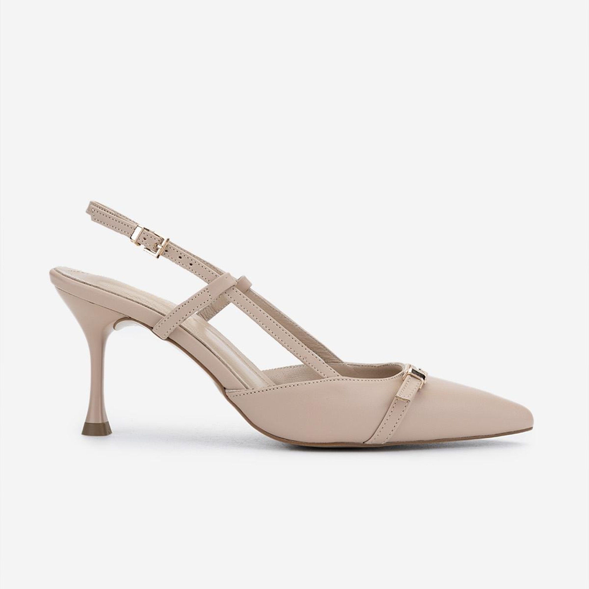 Valmenti Kadın Vegan Bej Topuklu Ayakkabı
