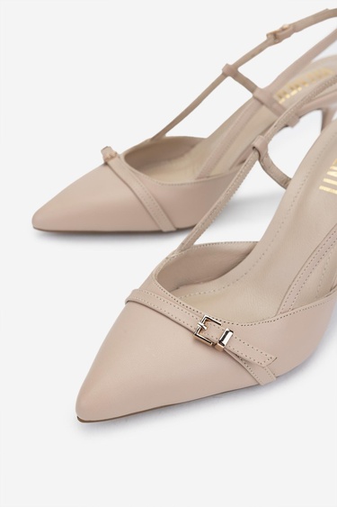  Valmenti Kadın Vegan Bej Topuklu Ayakkabı