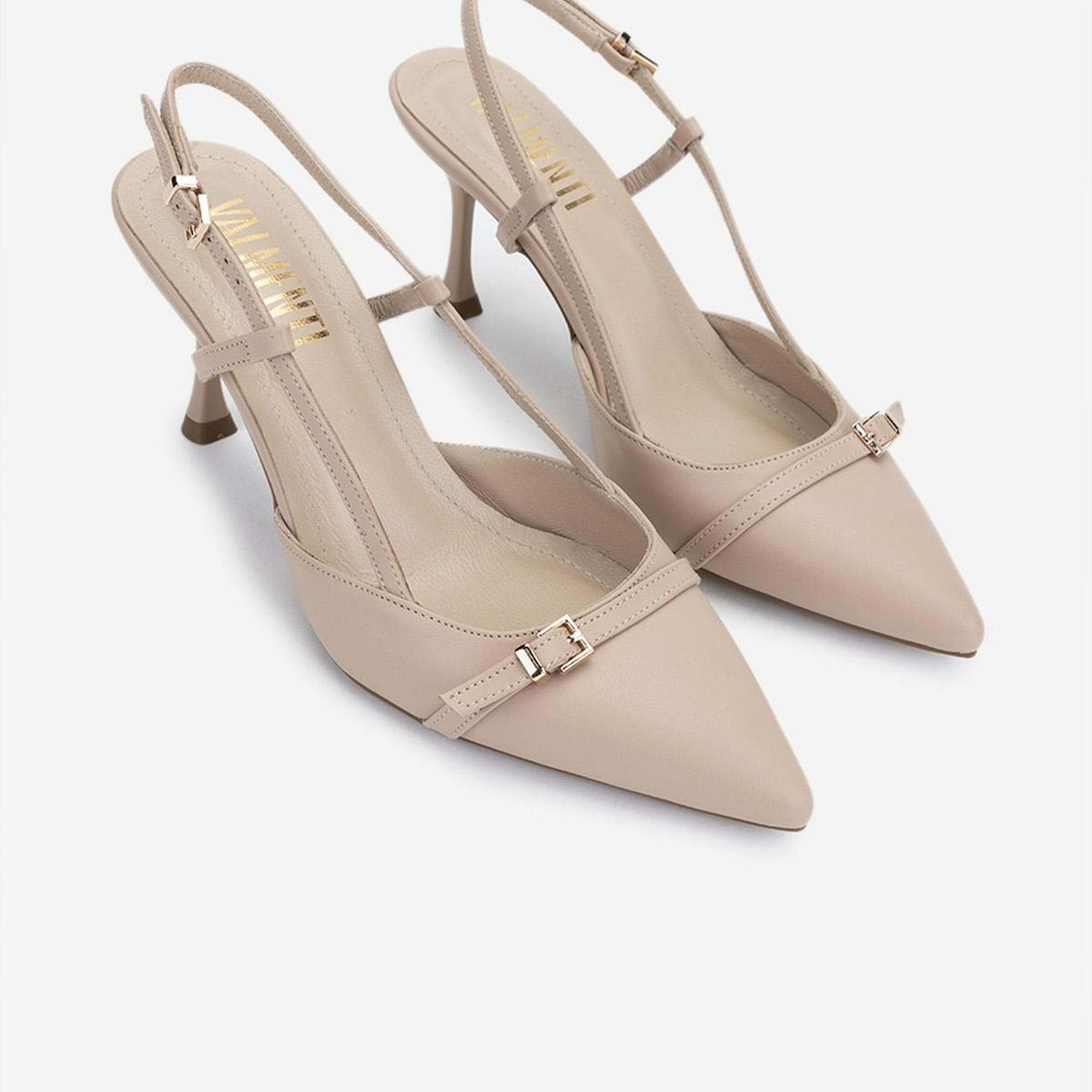 Valmenti Kadın Vegan Bej Topuklu Ayakkabı