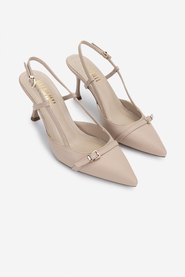  Valmenti Kadın Vegan Bej Topuklu Ayakkabı