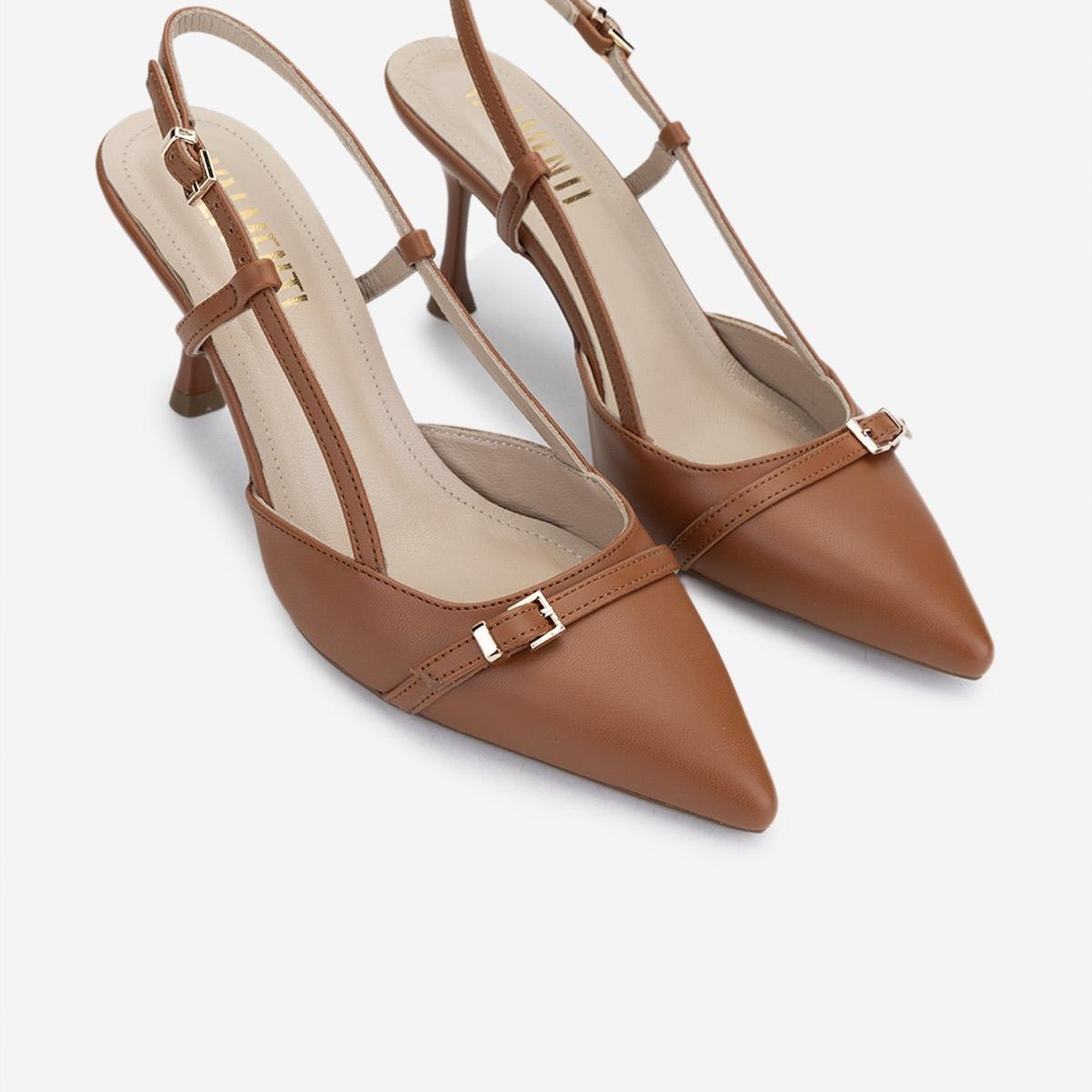 Valmenti Kadın Vegan Taba Topuklu Ayakkabı