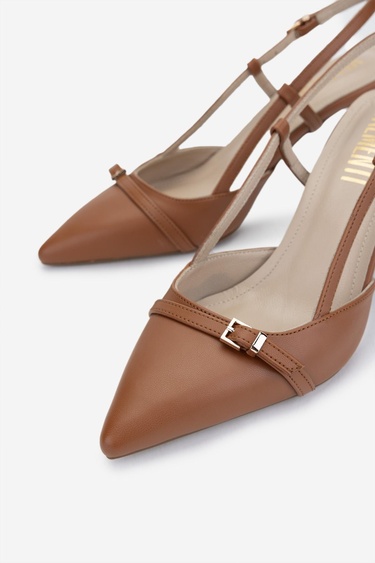  Valmenti Kadın Vegan Taba Topuklu Ayakkabı