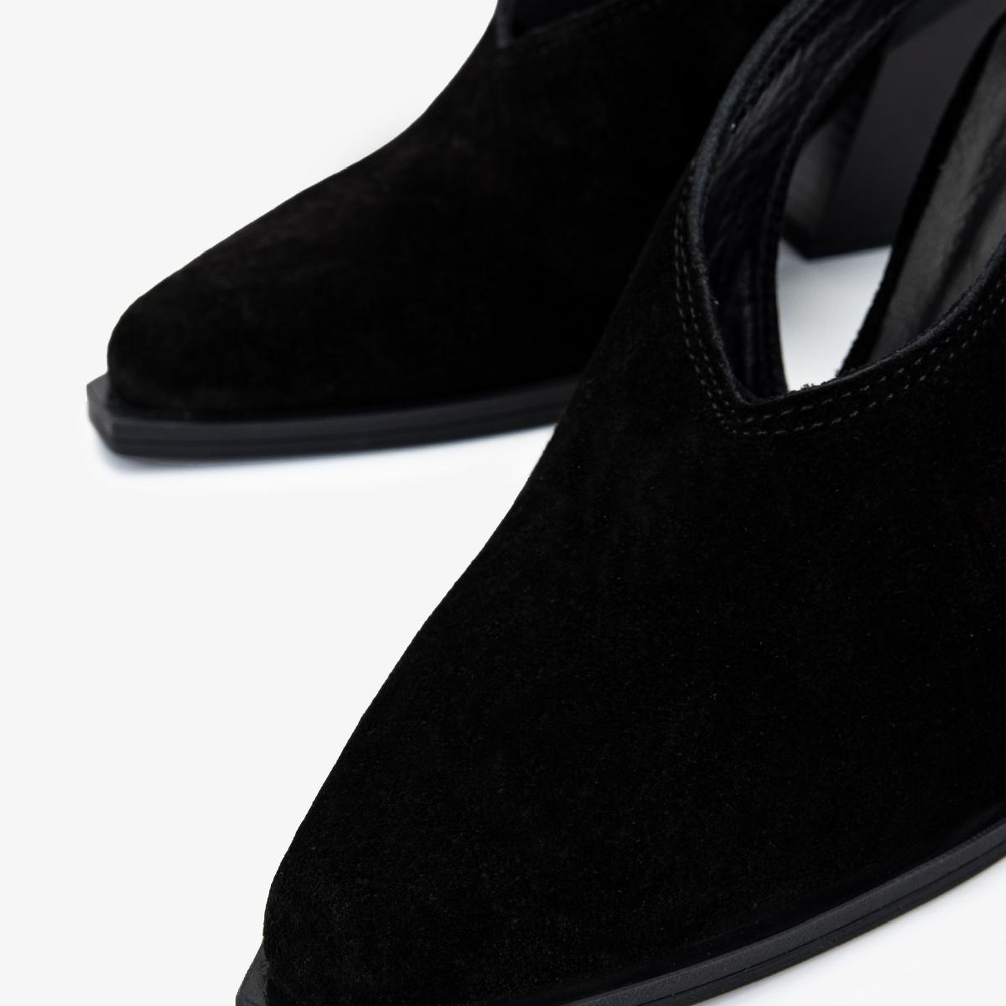 Valmenti Kadın Hakiki Deri Siyah Süet Topuklu Ayakkabı