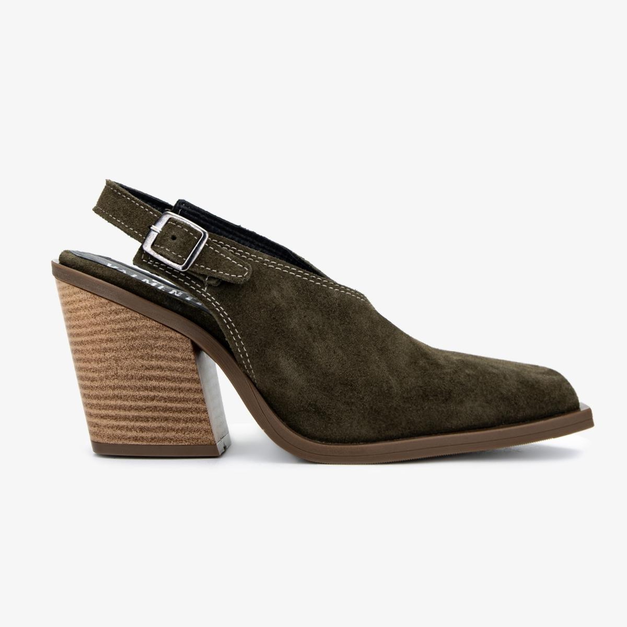 Valmenti Kadın Hakiki Deri Haki Süet Topuklu Ayakkabı