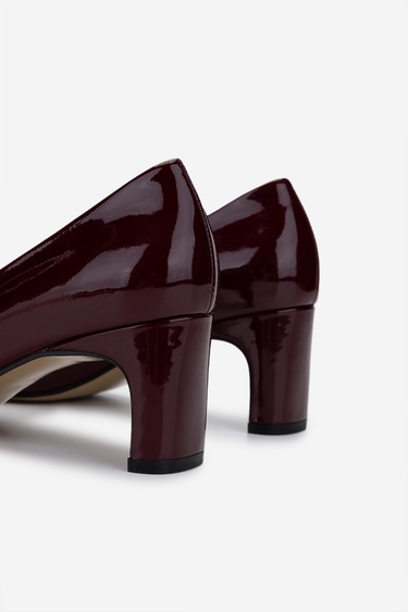  Valmenti Kadın Hakiki Deri Bordo Rugan Topuklu Ayakkabı