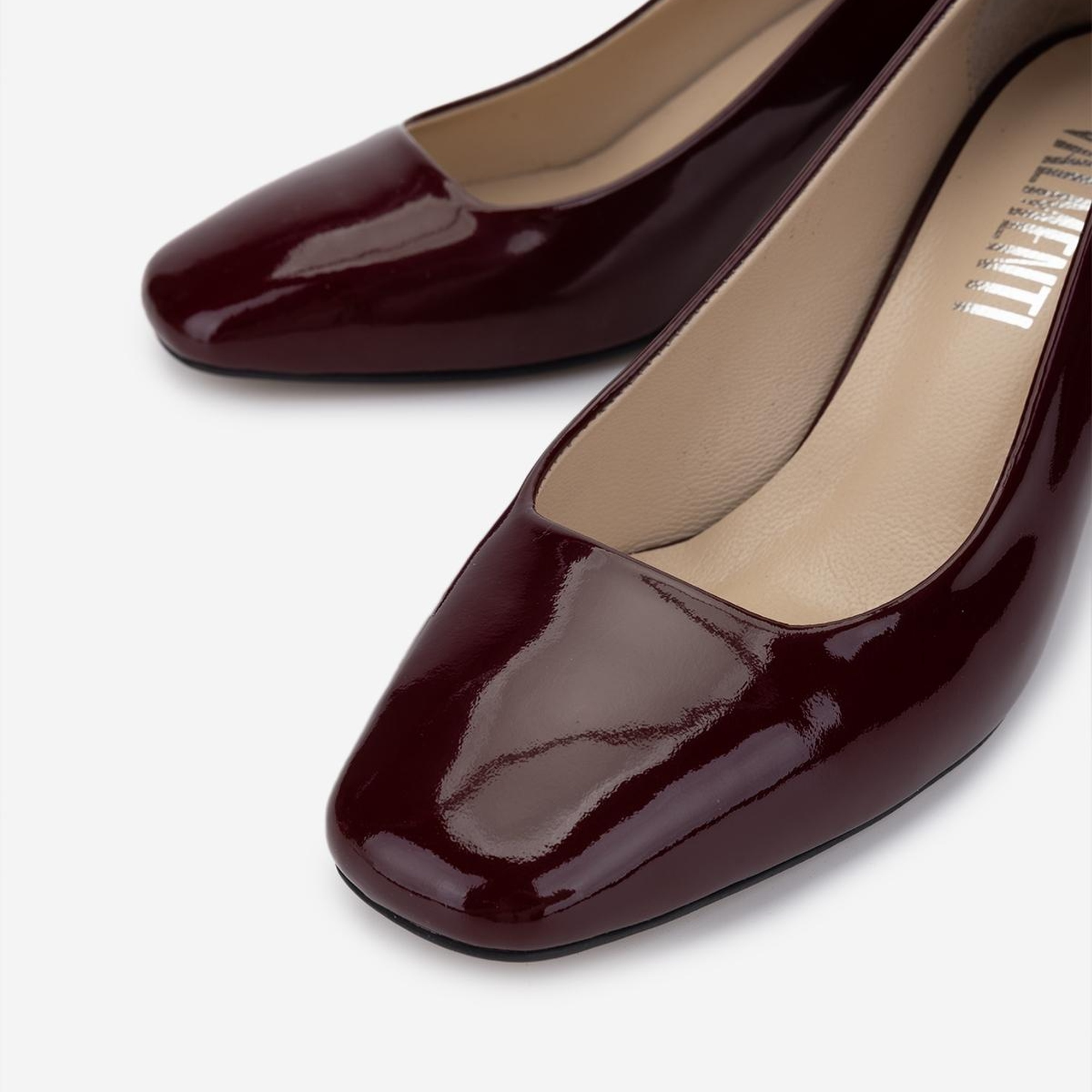 Valmenti Kadın Hakiki Deri Bordo Rugan Topuklu Ayakkabı