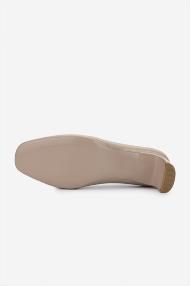 Valmenti Kadın Hakiki Deri Bej Topuklu Ayakkabı