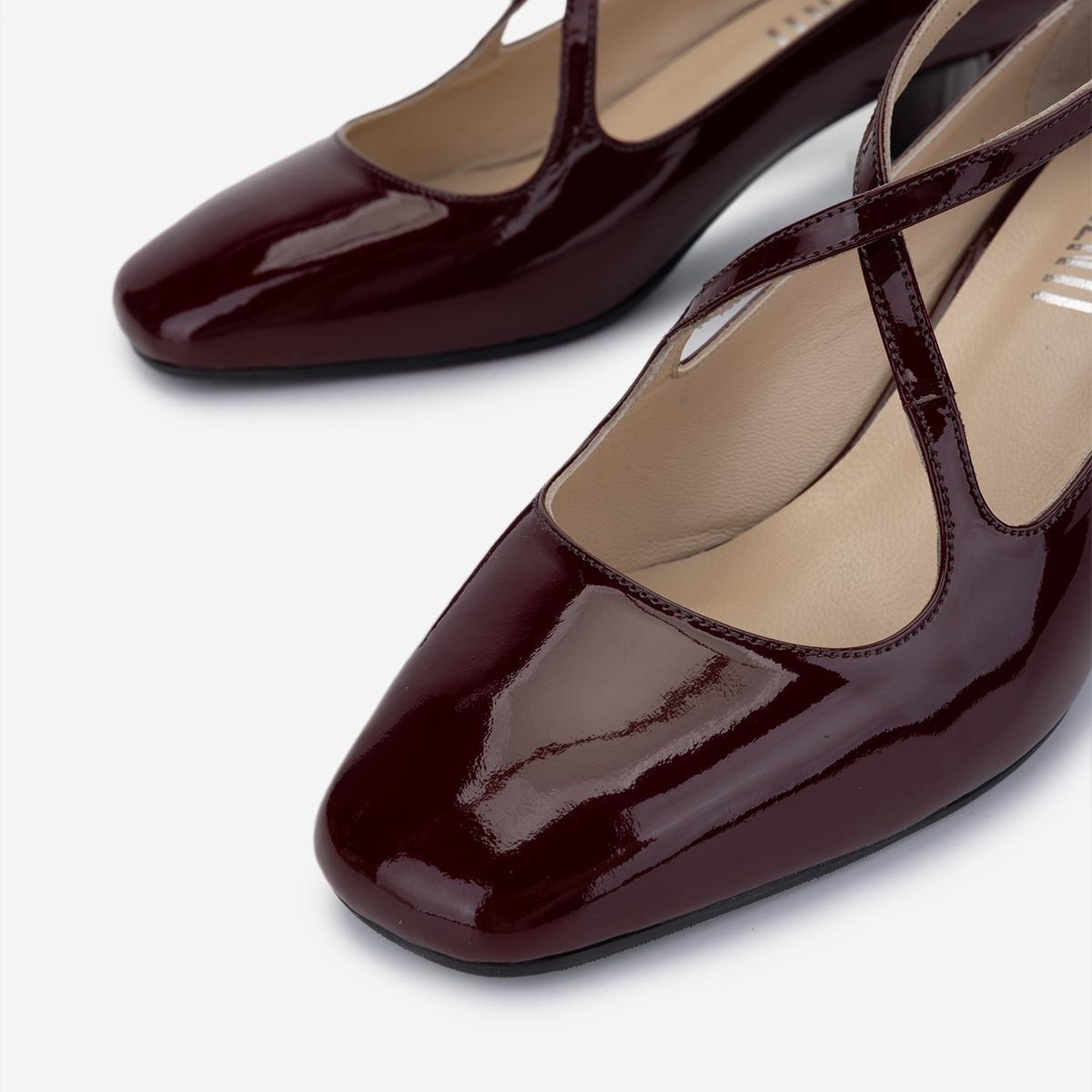 Valmenti Kadın Hakiki Deri Bordo Rugan Topuklu Ayakkabı