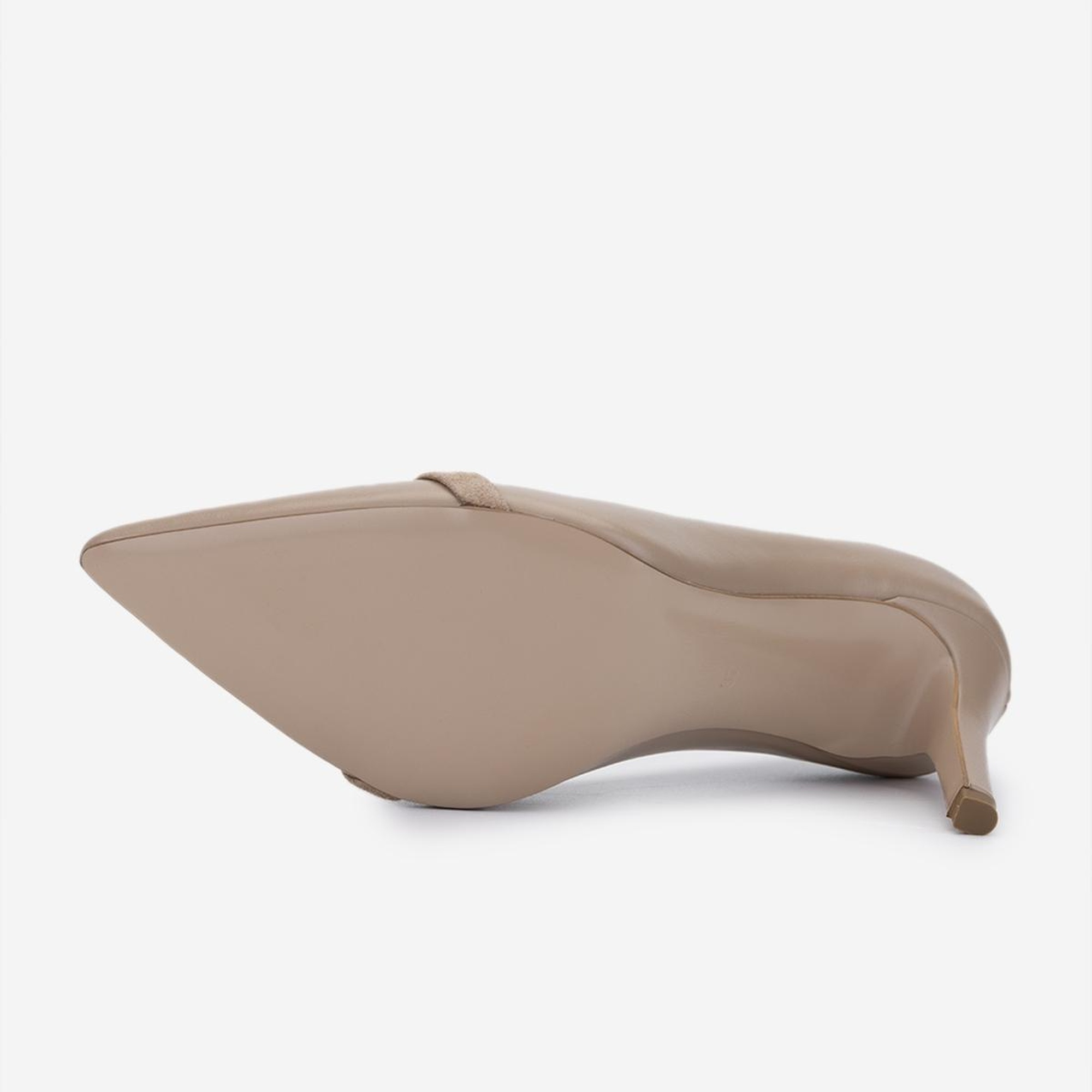 Valmenti Kadın Hakiki Deri Bej Topuklu Ayakkabı