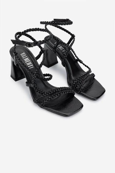  Valmenti Kadın Vegan Siyah Topuklu Ayakkabı