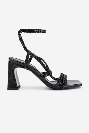  Valmenti Kadın Vegan Siyah Topuklu Ayakkabı