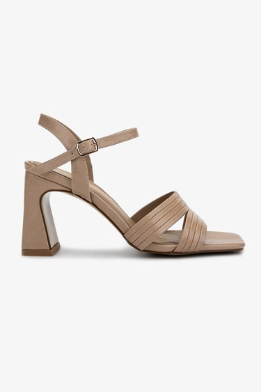  Valmenti Kadın Vegan Bej Topuklu Ayakkabı