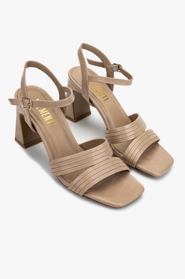  Valmenti Kadın Vegan Bej Topuklu Ayakkabı