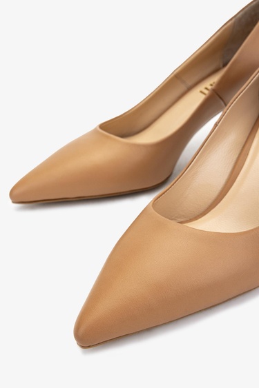  Valmenti Kadın Taba Deri Topuklu Ayakkabı