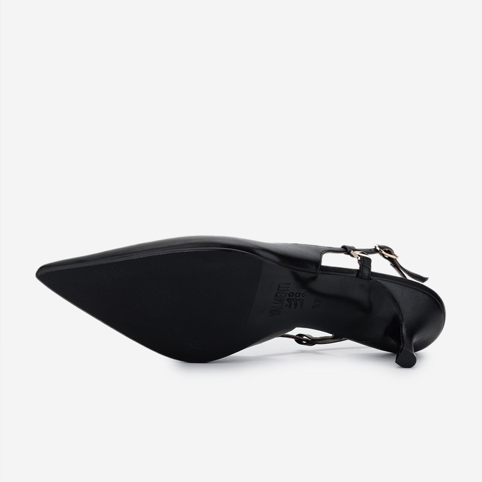 Valmenti Kadın Siyah Deri Topuklu Ayakkabı