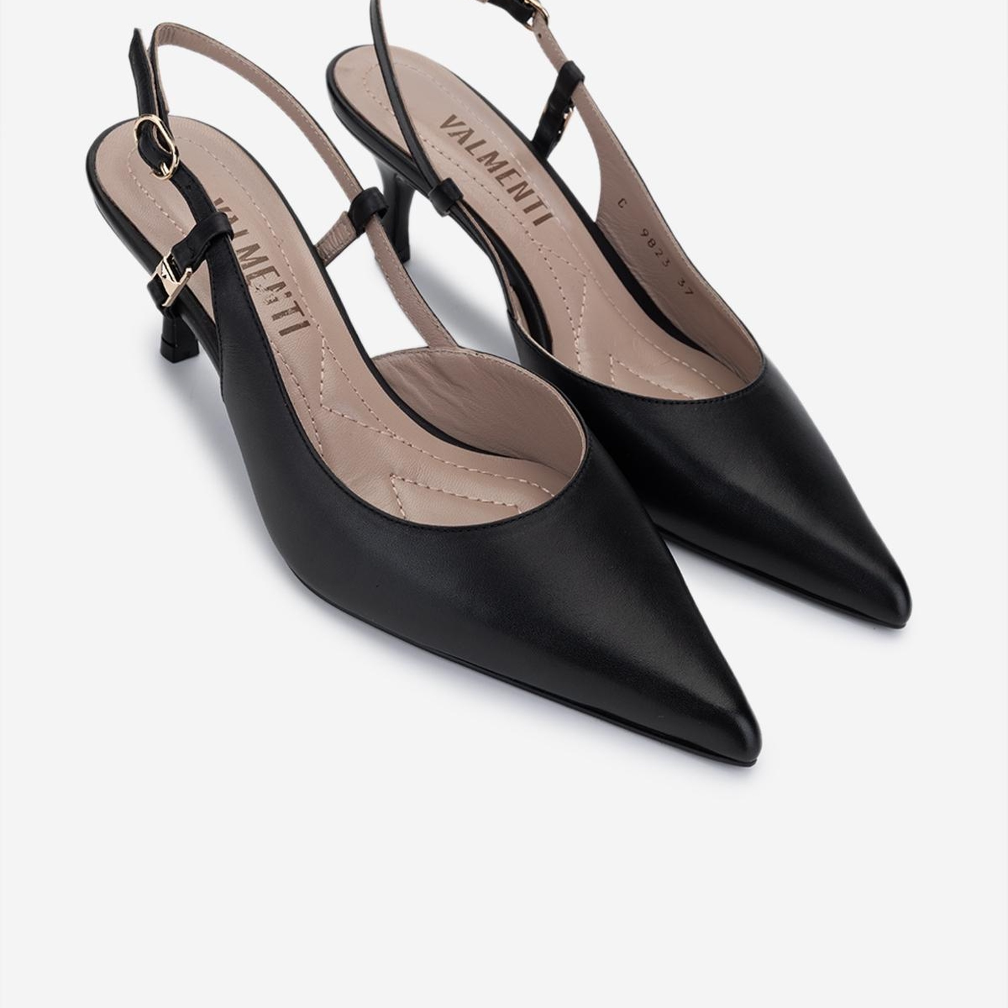 Valmenti Kadın Siyah Deri Topuklu Ayakkabı
