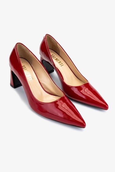 Valmenti Kadın Hakiki Deri Kırmızı Topuklu Ayakkabı