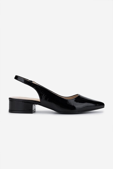  Valmenti Kadın Hakiki Deri Siyah Topuklu Ayakkabı