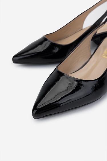  Valmenti Kadın Hakiki Deri Siyah Topuklu Ayakkabı