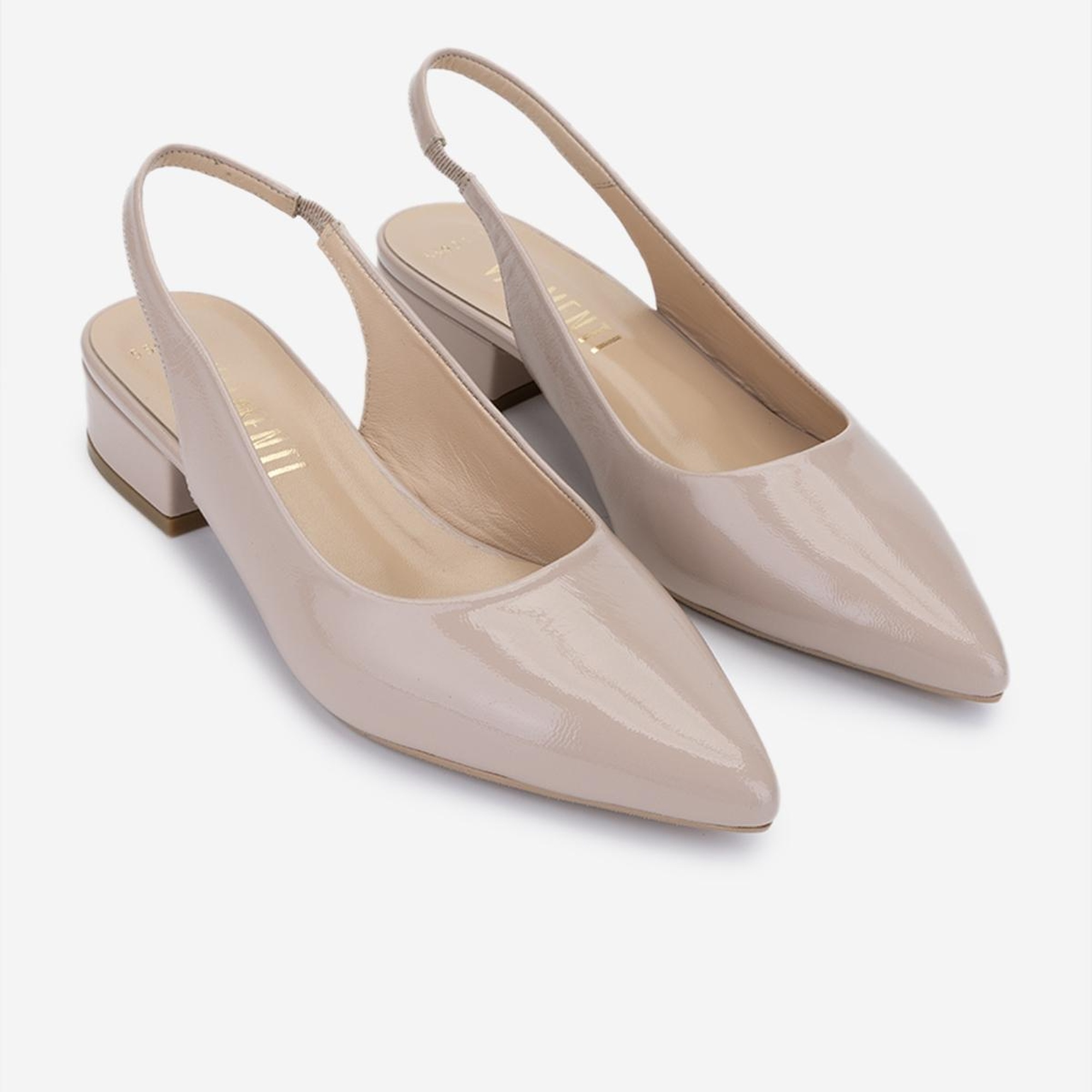 Valmenti Kadın Hakiki Deri Bej Topuklu Ayakkabı