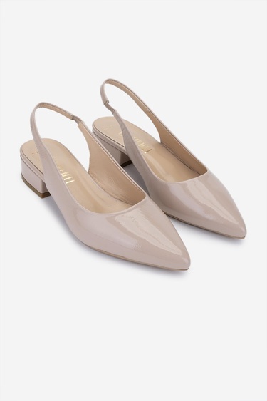  Valmenti Kadın Hakiki Deri Bej Topuklu Ayakkabı