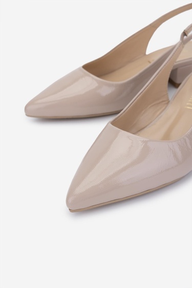  Valmenti Kadın Hakiki Deri Bej Topuklu Ayakkabı