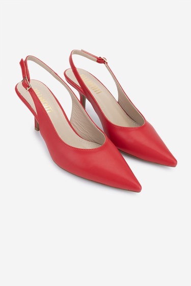  Valmenti Kadın Vegan Kırmızı Topuklu Ayakkabı