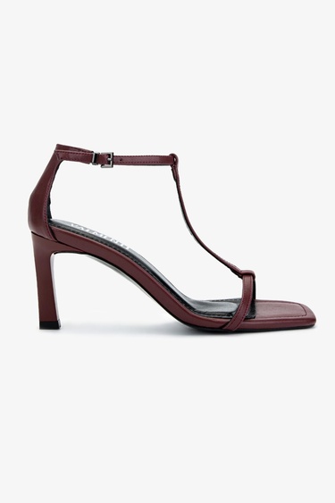  Valmenti Kadın Vegan Bordo Topuklu Ayakkabı