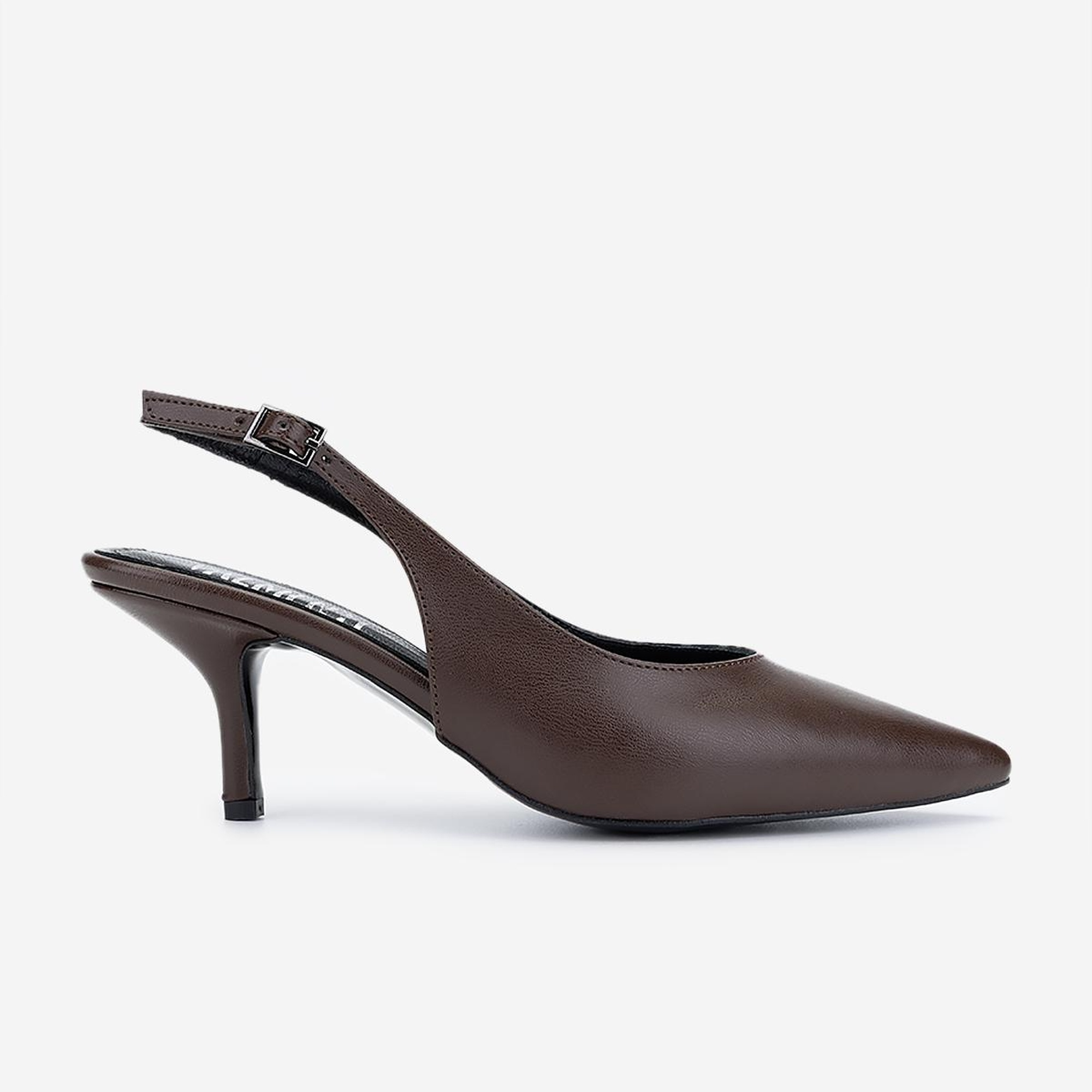 Valmenti Kadın Vegan Kahverengi Deri Topuklu Ayakkabı