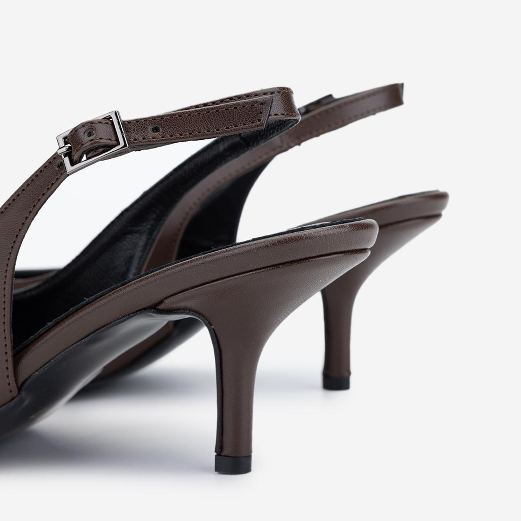 Valmenti Kadın Vegan Kahverengi Deri Topuklu Ayakkabı