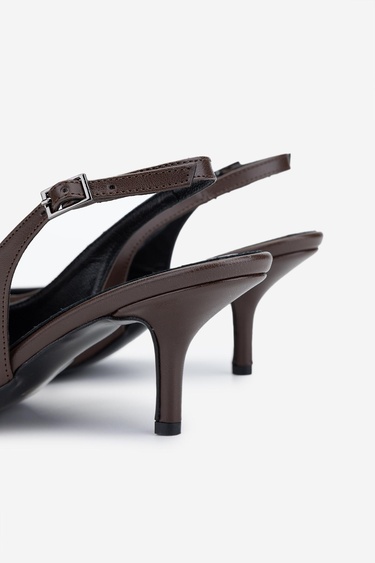  Valmenti Kadın Vegan Kahverengi Deri Topuklu Ayakkabı