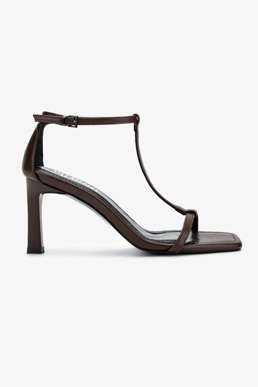  Valmenti Kadın Vegan Kahverengi Deri Topuklu Ayakkabı