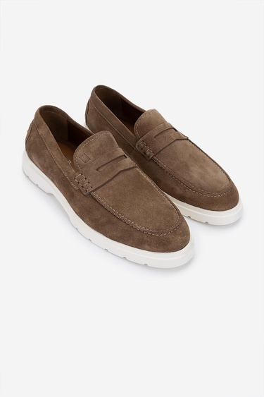  Valmenti Erkek Hakiki Deri Kahverengi Loafer Ayakkabı
