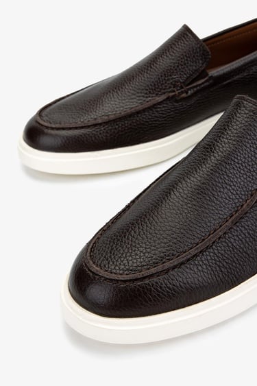  Valmenti Erkek Hakiki Deri Kahverengi Loafer Ayakkabı