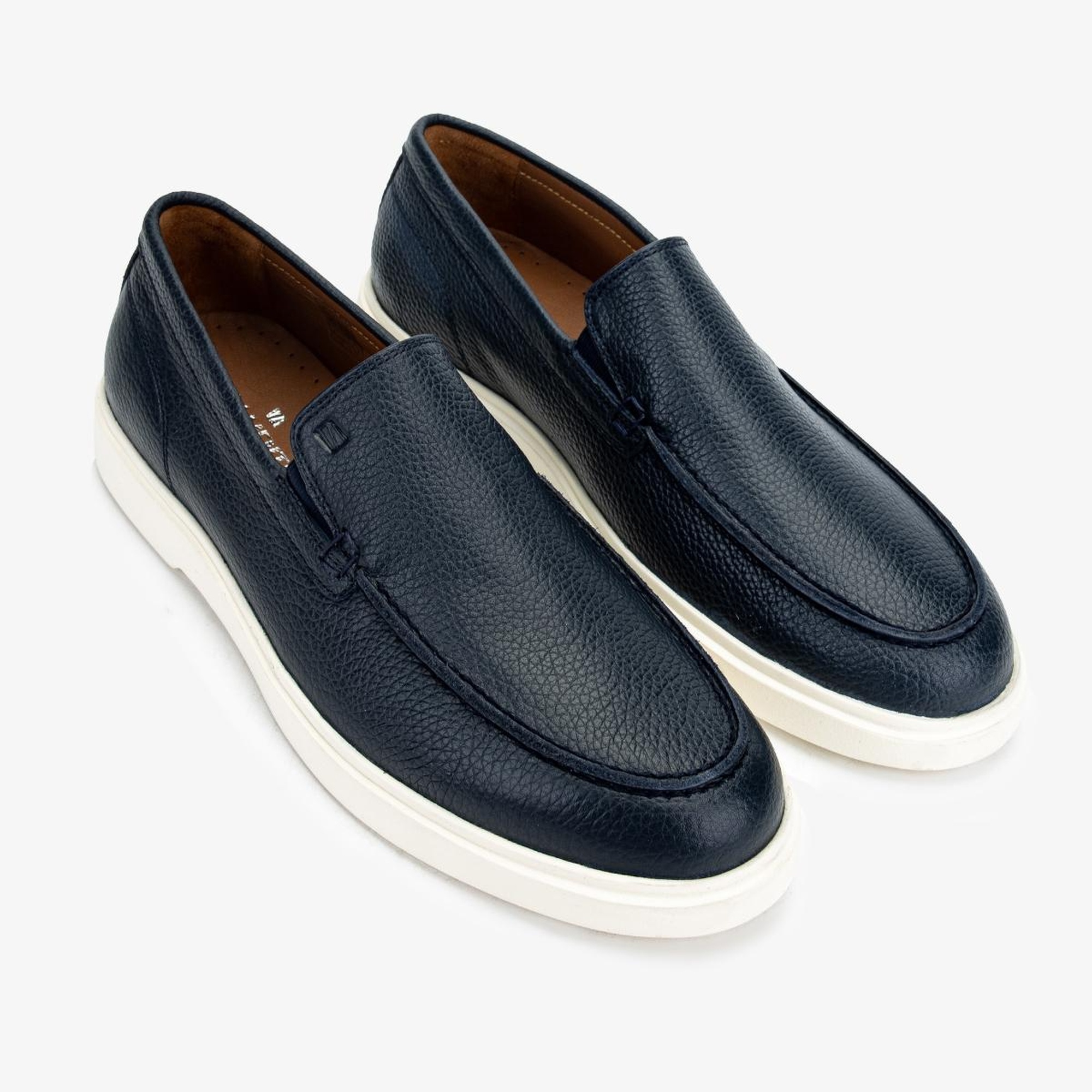 Valmenti Erkek Hakiki Deri Lacivert Loafer Ayakkabı