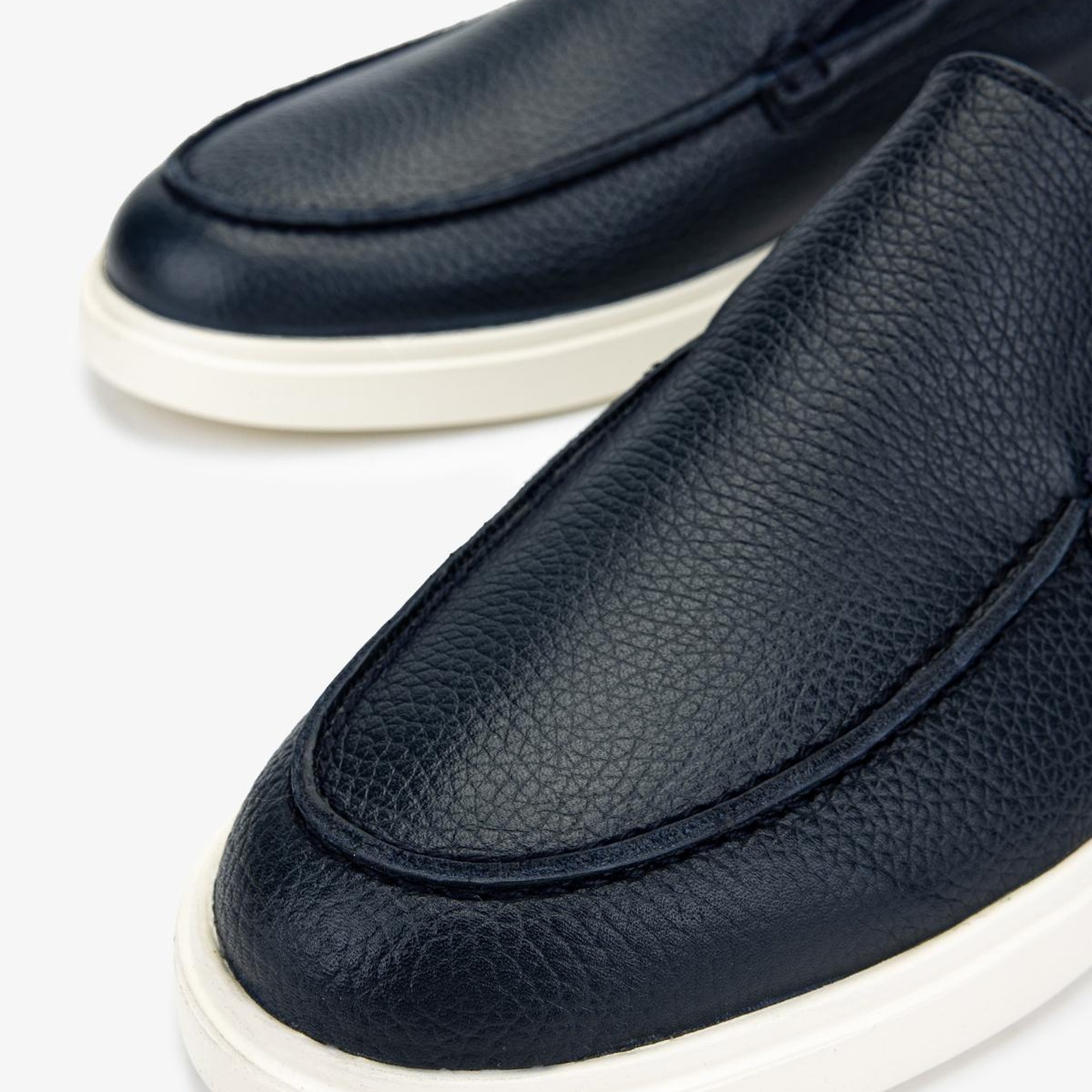 Valmenti Erkek Hakiki Deri Lacivert Loafer Ayakkabı