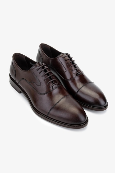  Valmenti Erkek Hakiki Deri Kahverengi Deri Klasik Ayakkabı