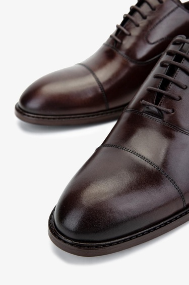  Valmenti Erkek Hakiki Deri Kahverengi Deri Klasik Ayakkabı