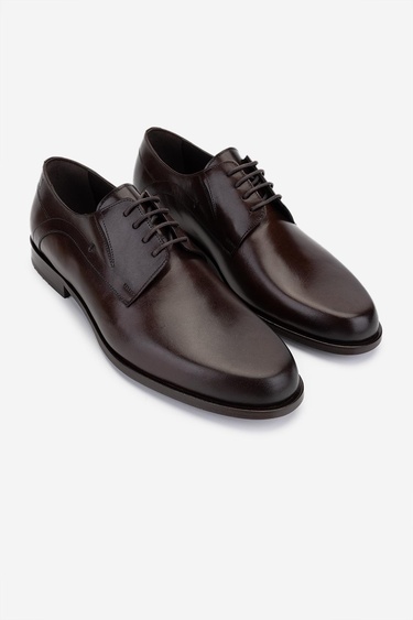  Valmenti Erkek Hakiki Deri Kahverengi Deri Klasik Ayakkabı