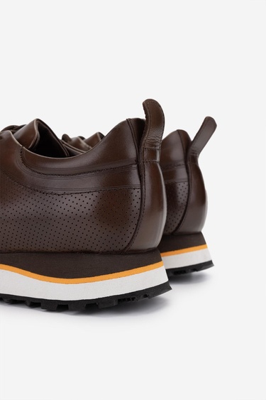  Valmenti Erkek Hakiki Deri Kahverengi Sneakers & Spor Ayakkabı