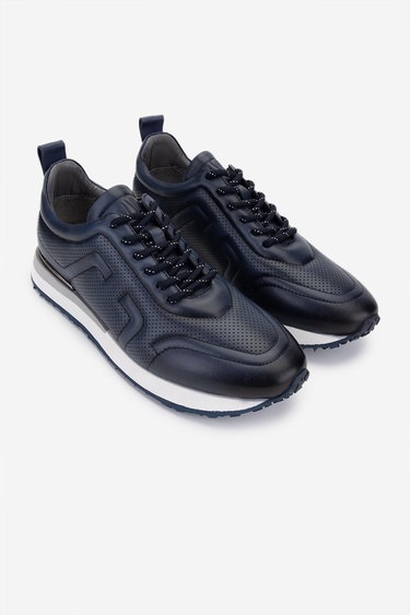  Valmenti Erkek Hakiki Deri Lacivert Sneakers & Spor Ayakkabı