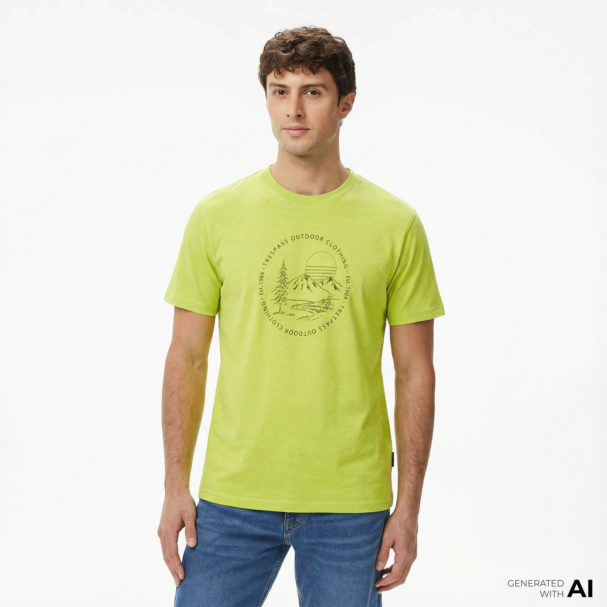  Trespass Glentrees Erkek Yeşil Günlük T-Shirt