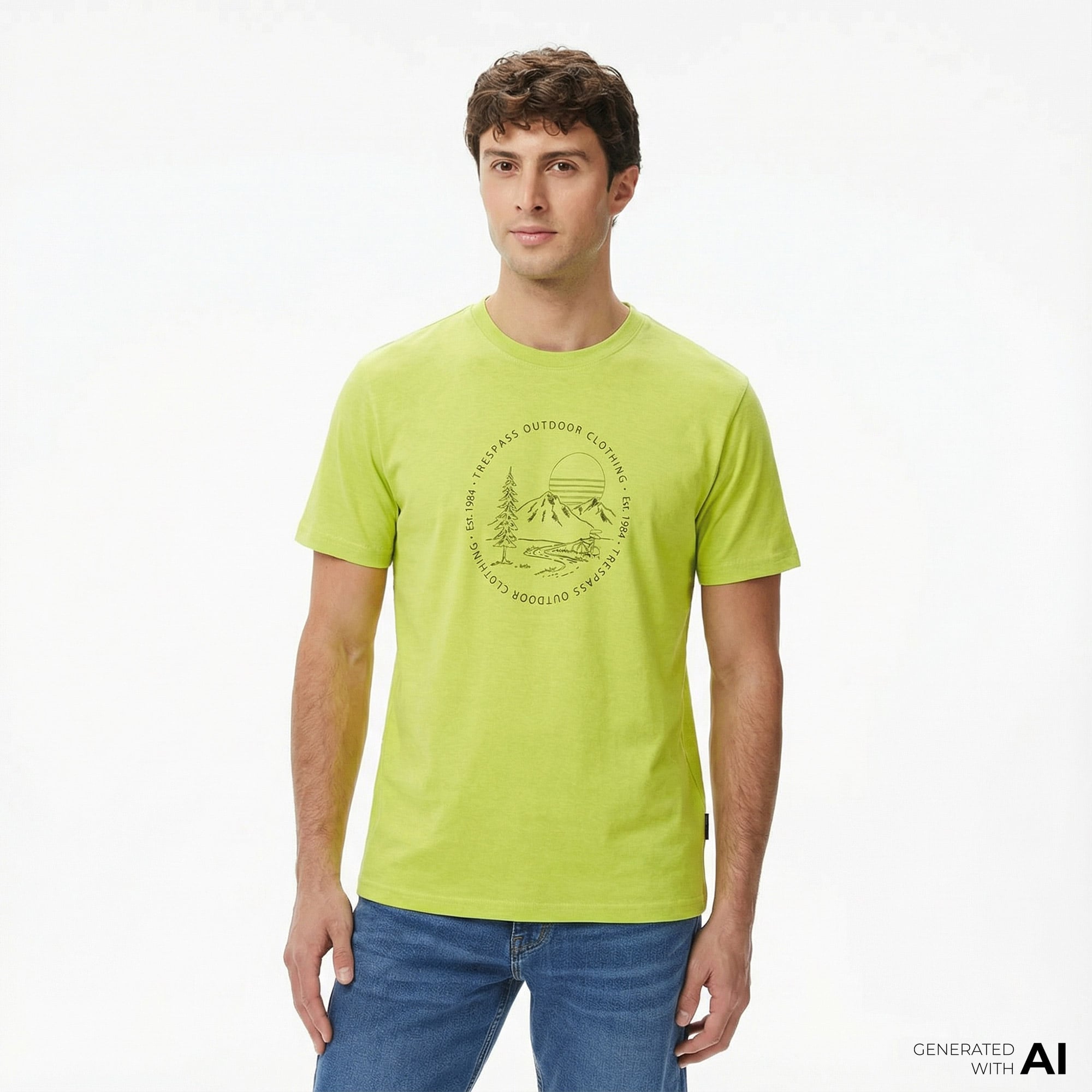 Trespass Glentrees Erkek Yeşil Günlük T-Shirt