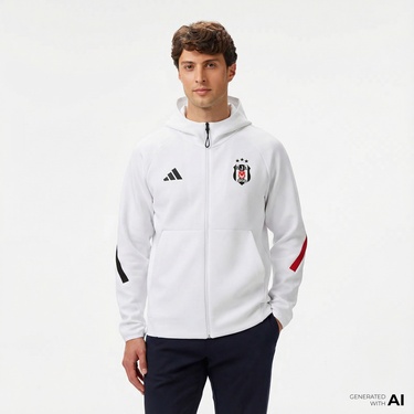  adidas Beşiktaş J.K. Anth Erkek Beyaz Futbol Eşofman Üstü